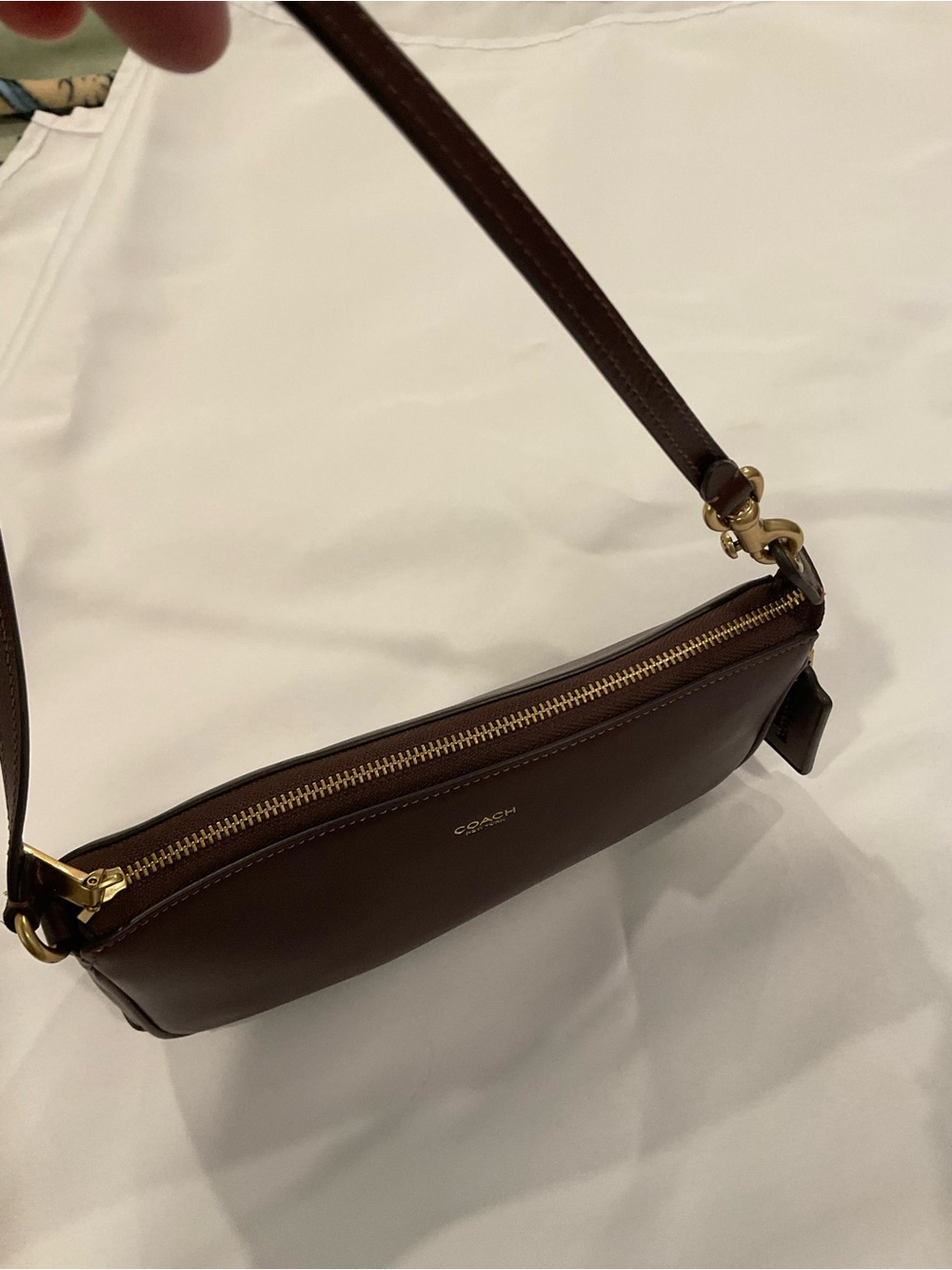 Coach Plum Leather Wristlet Clutch with Gold Hardware - Picture 14 of 15